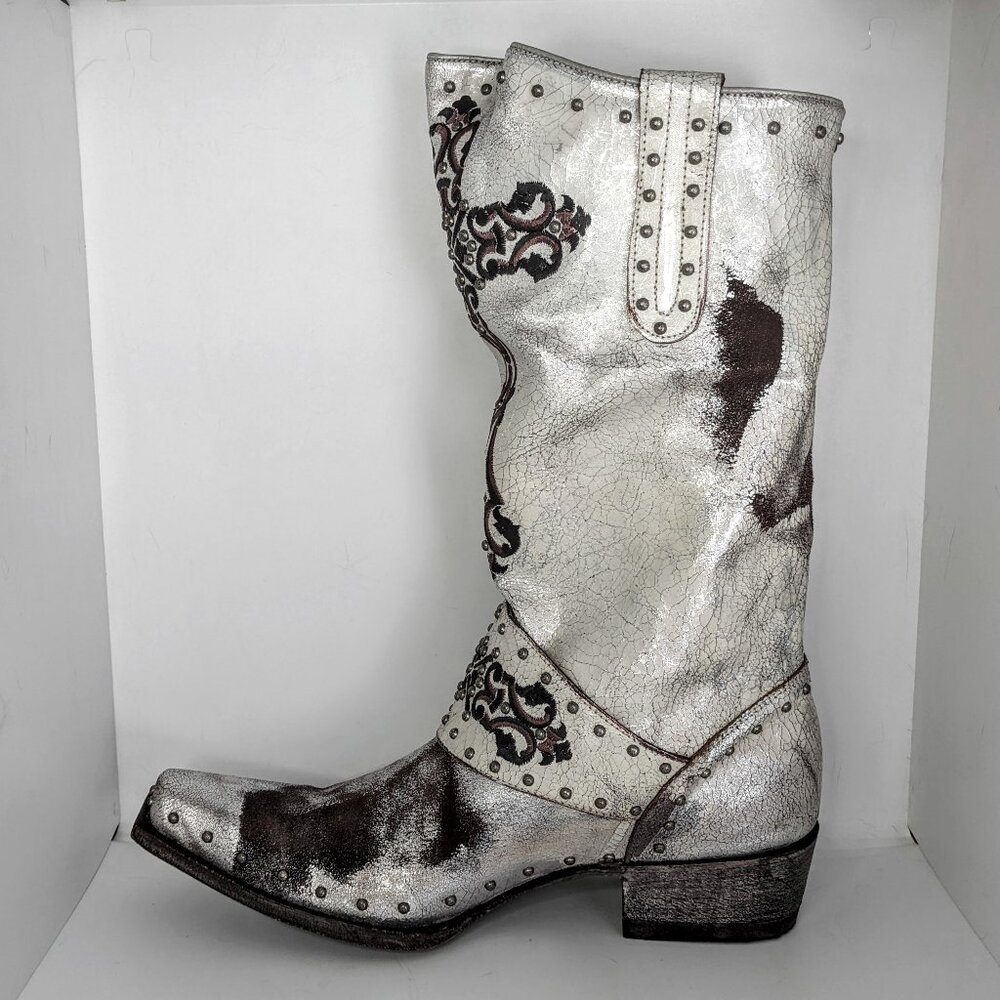 Old Gringo Krusts Size 11 Metallic Western Boots Cowgirl Boots Embroidered Studs